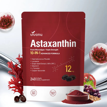 vivonu10-in-1 Astaxanthin Supplements 12 Mg, 4-Month Supply,