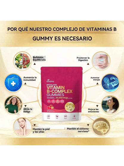 Vivonu Natural IngredientsVitamins B12, B6, B1, B2, B3, B5, A, C, D, E and Folic Acid, Energy Support,