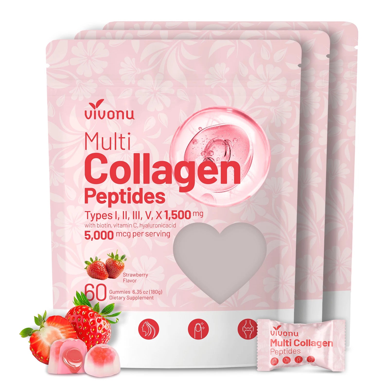 Vivonu Women and Men, Polycollagen Peptide Gummies