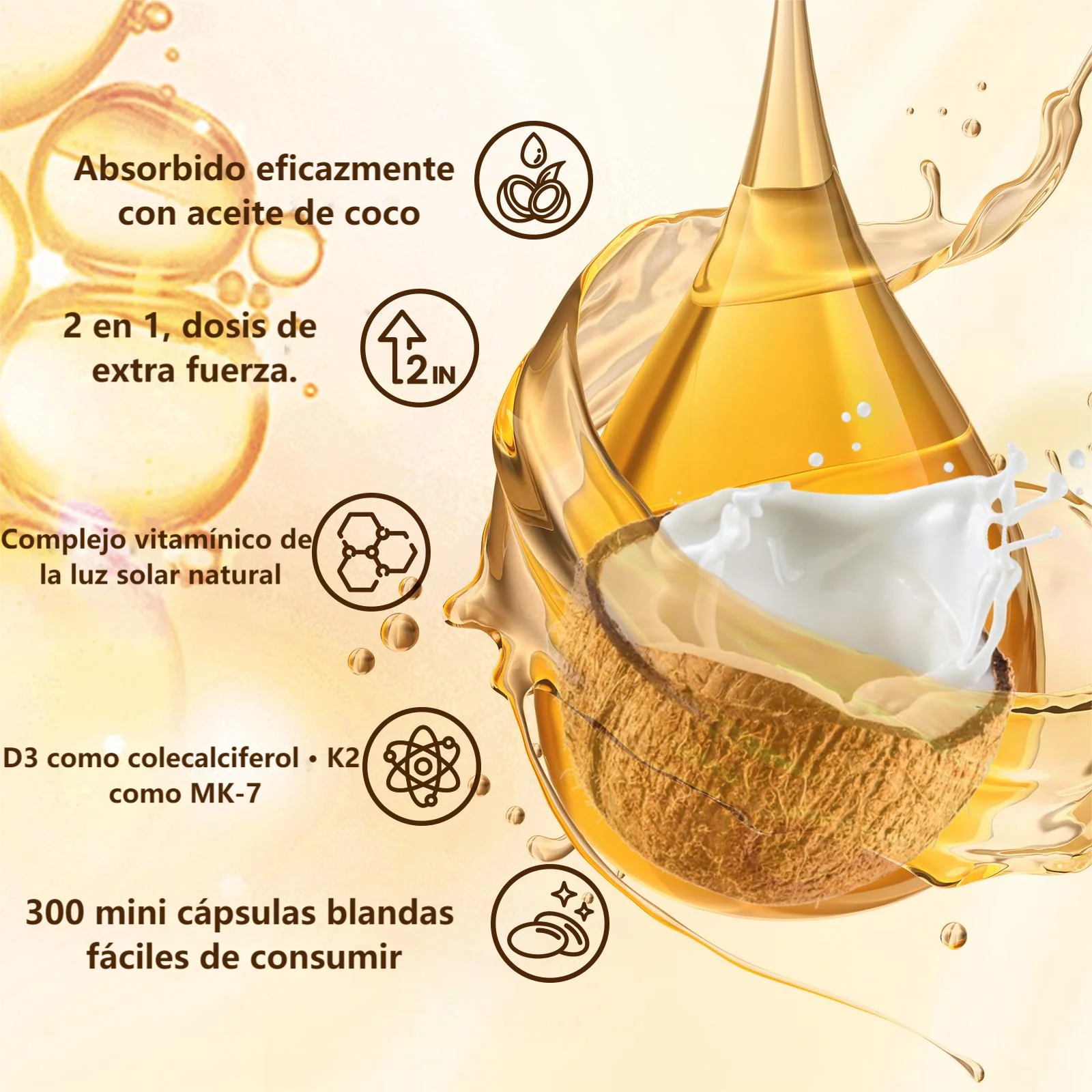 Vivonu Vitamin D3 + K2 Soft Gummies