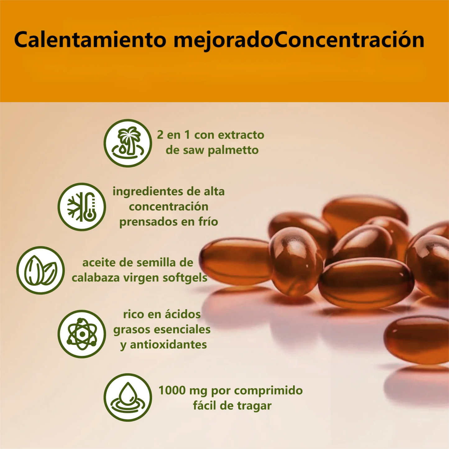 Vivonu Pumpkin Seed Oil Capsules - Beneficial Gelatinous Capsules for Hair, a Dietary Supplement