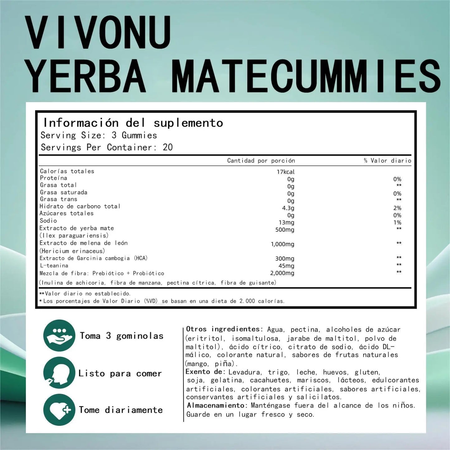 Vivonu Probiotic Yerba Mate Gummies