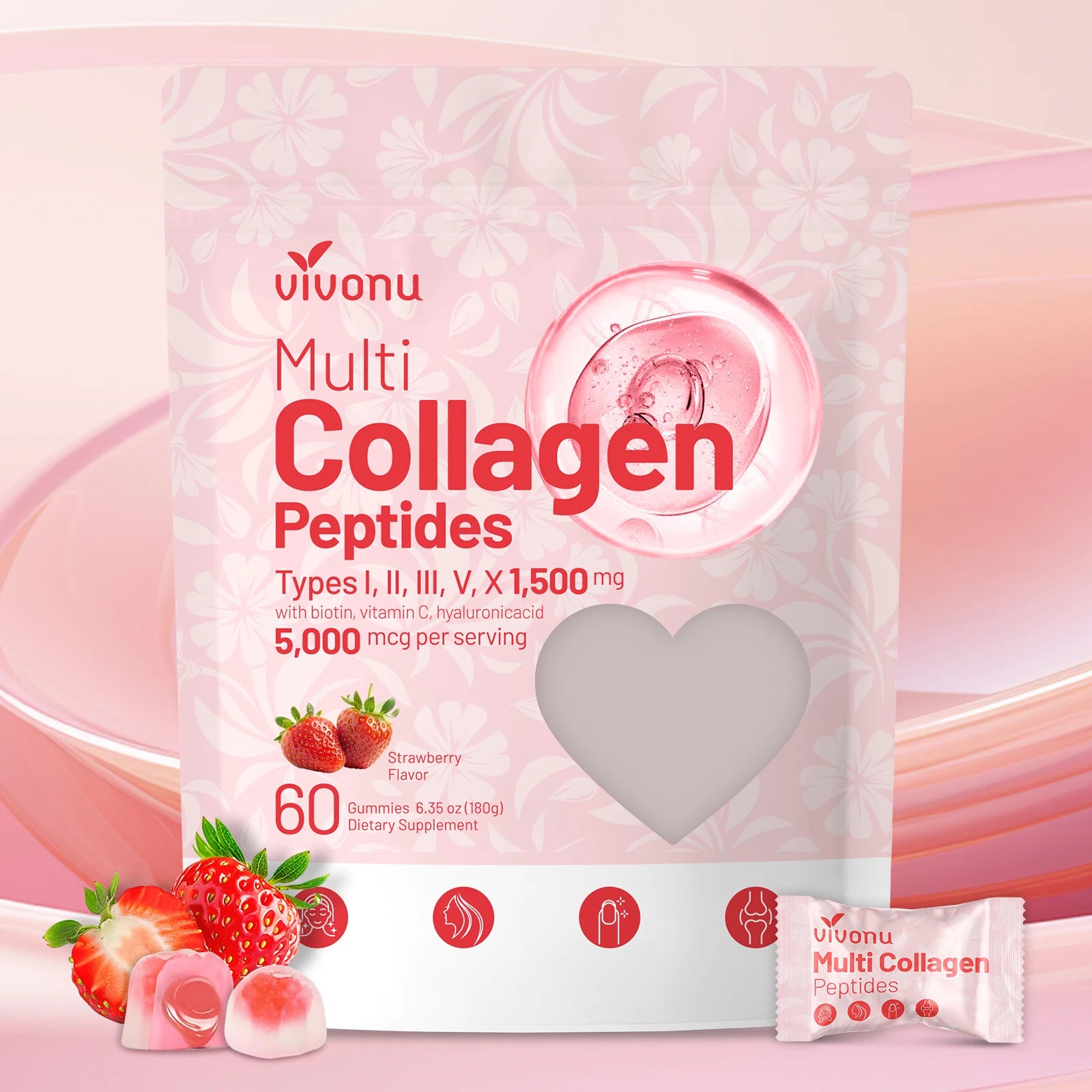 Vivonu Women and Men, Polycollagen Peptide Gummies