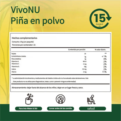 Vivonu Pineapple Powder - Pure Pineapple Flavor, Tasty and Healthy, Cleanses the Intestinal Tract and Helps Maintain a Healthy Digestive System