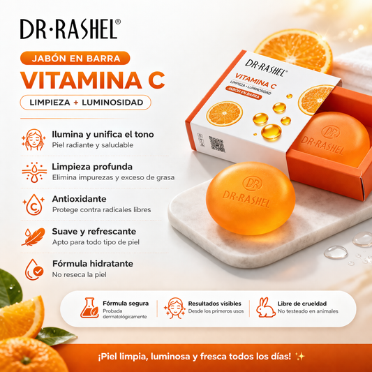 DR RASHEL Vitamin C Cleansing Soap Cleans Pores Brightens Skin Moisturizes Without Tightness