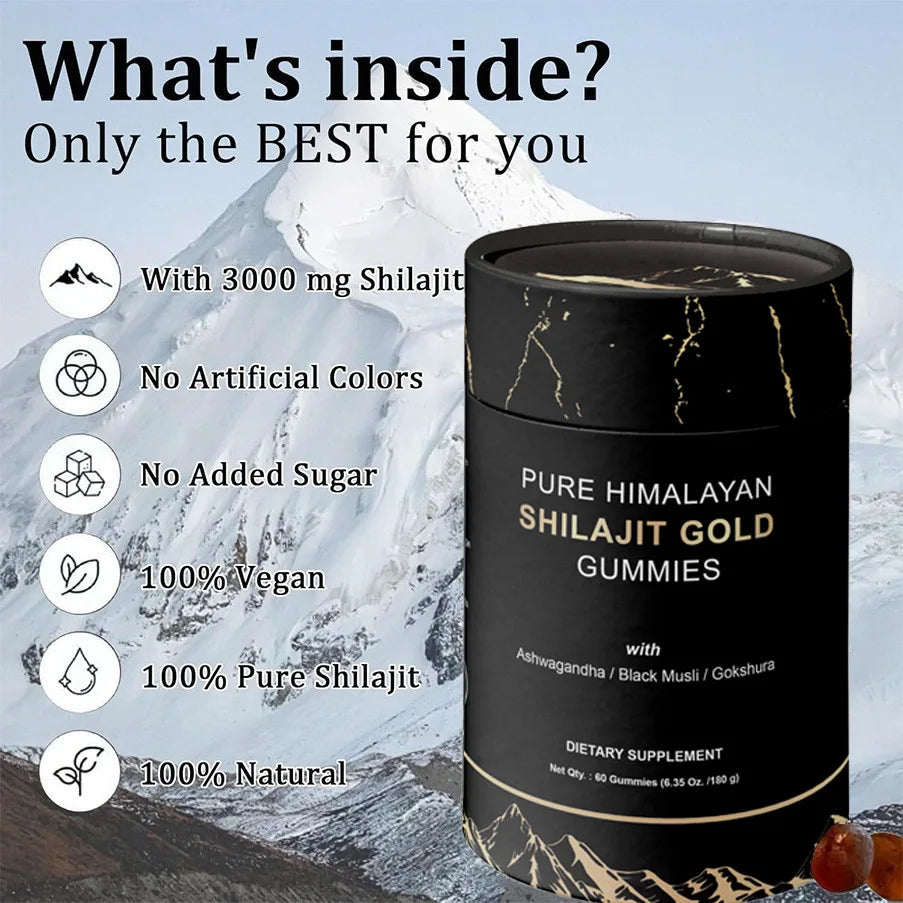Himalayan Shilajit Resin Gummies Energy Boost Help With Muscle Recovery Improve Energy Endurance