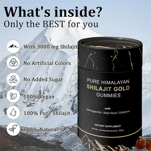 Himalayan Shilajit Resin Gummies Energy Boost Help With Muscle Recovery Improve Energy Endurance