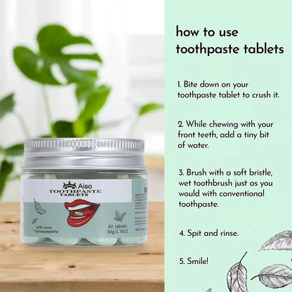 Tablets Nano Hydroxyapatite, Travel Size Whitening Toothpaste Chewable Tablets, Long-lasting Fresh Breath