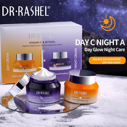 Dr. Rashel Vitamin C Retinol Lights Brightening Rejuvenates, 2 Pcs Day & Night Face Cream Set