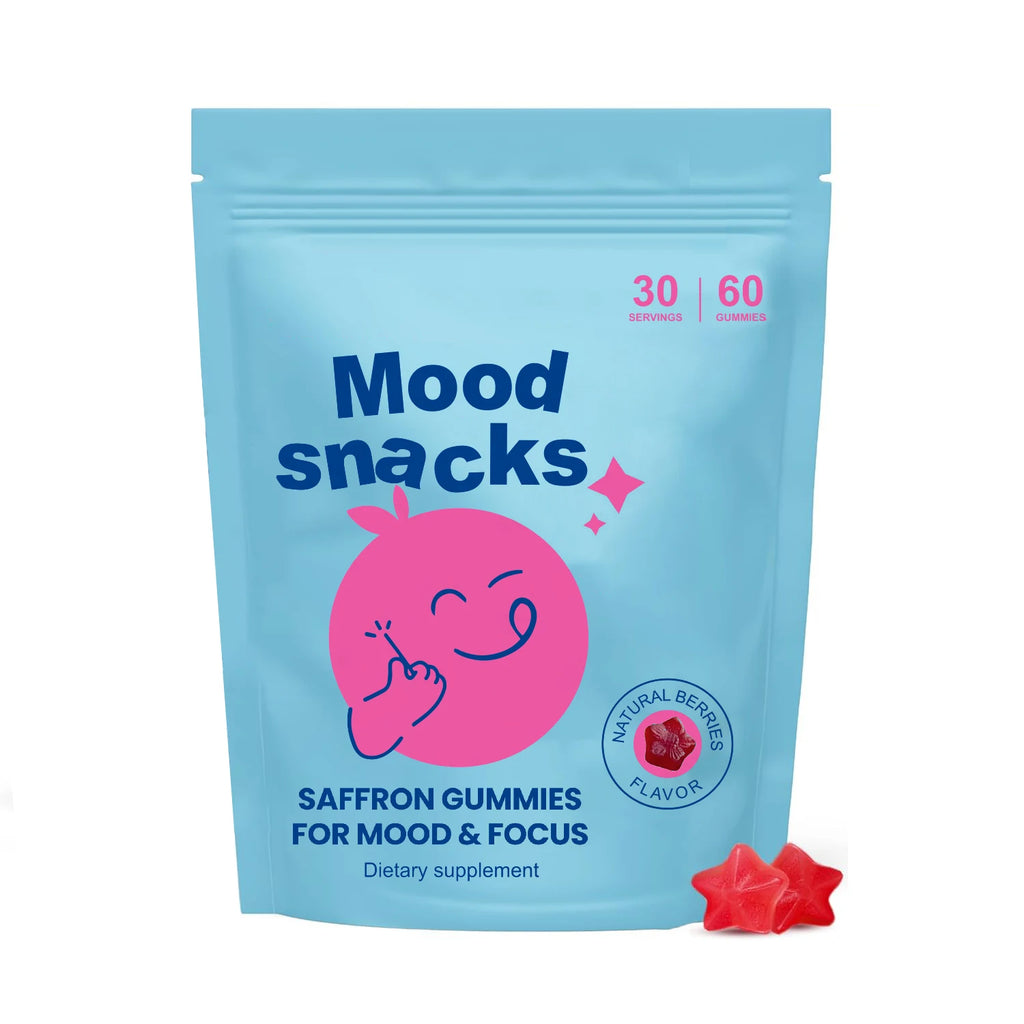 Mood Snacks - Kids Saffron Gummies, Natural Berries Supplements Offer Mood Support and Calms Temper Tantrums