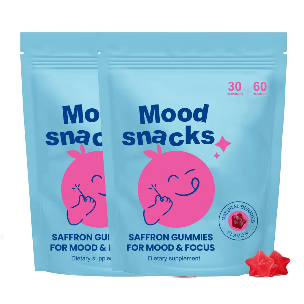 Mood Snacks - Kids Saffron Gummies, Natural Berries Supplements Offer Mood Support and Calms Temper Tantrums