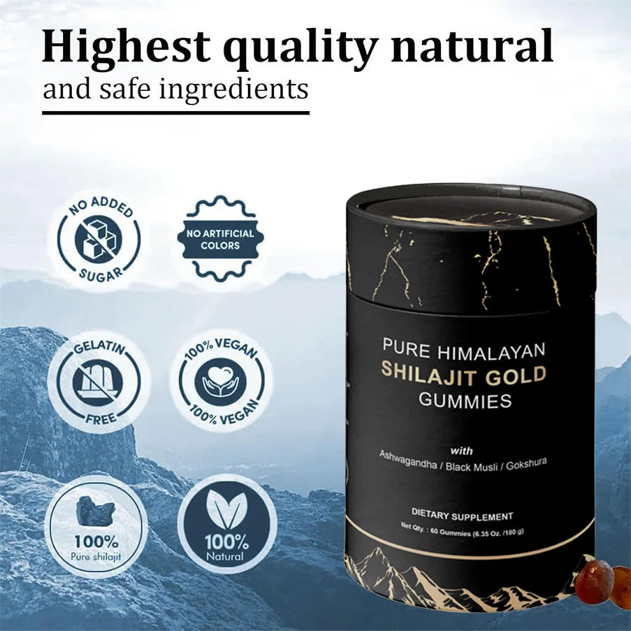 Himalayan Shilajit Resin Gummies Energy Boost Help With Muscle Recovery Improve Energy Endurance
